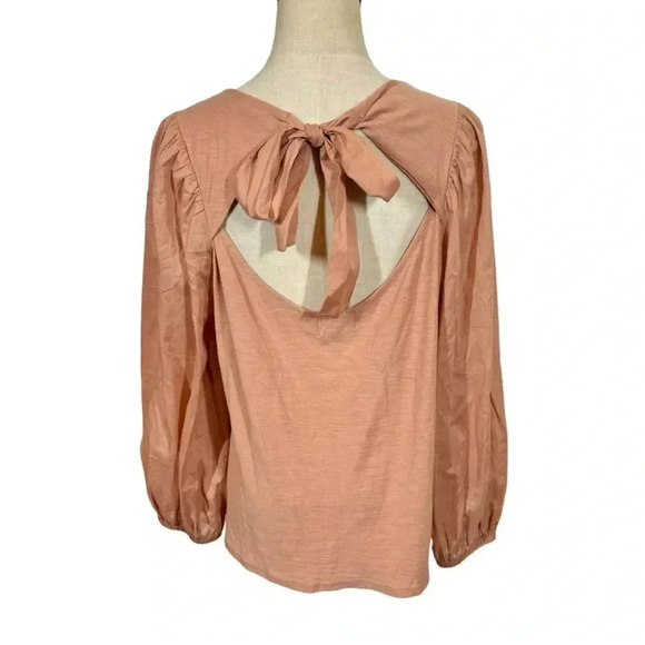 Nation LTD Shalom Tie Bow Open Back Combo Top in Bisou Blush- Still Full Price - Picture 6 of 12